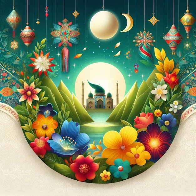 happy nowruz Poster flyer banner and nowruz Background