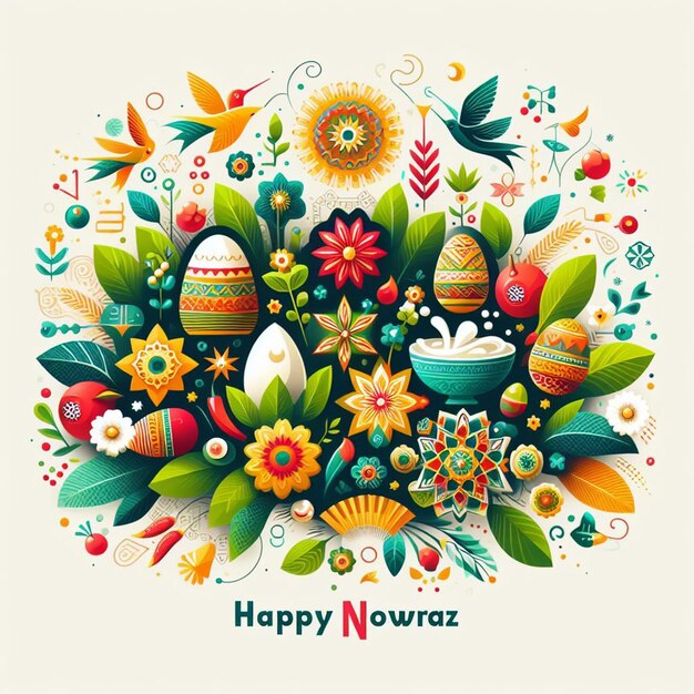 Photo happy nowruz poster flyer banner and nowruz background