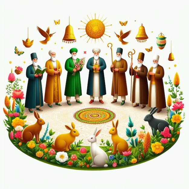 happy nowruz плакат флаер баннер и nowruz фон