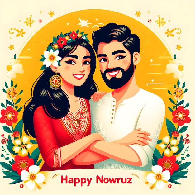 happy Nowruz Zoroastrianism holiday Happy Jamshed Narvon traditional festival background of Paris