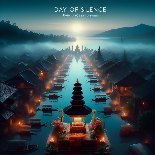 Happy Nyepi Day Happy Balis Day of Silence Ai Generated