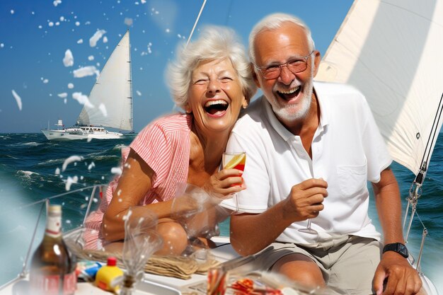 Happy old people that just enjoyed a chartered sailing trip