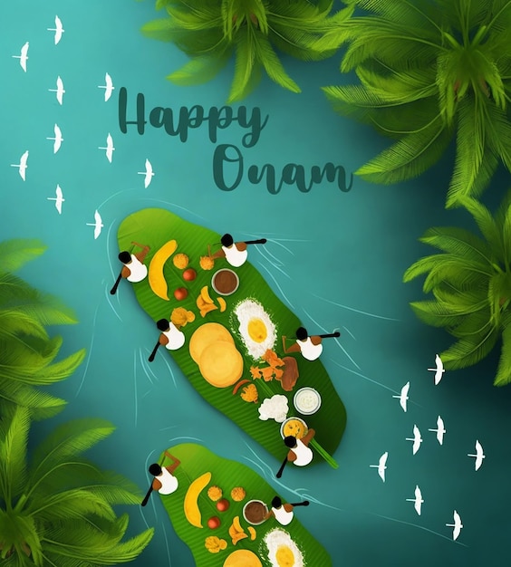 Happy Onam 축하 포스터 무료 이미지를 기원합니다