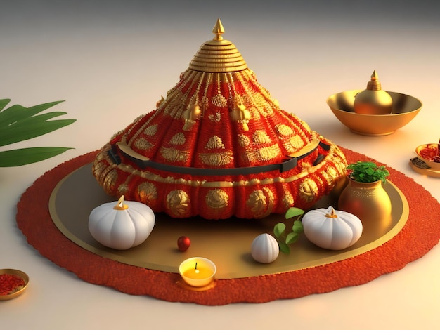 Счастливый фестиваль онам в южной индии керала праздник фон ai создан