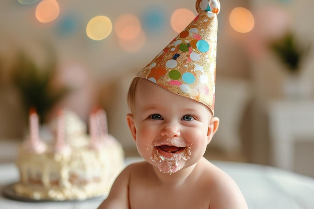 幸せな1歳の赤ちゃん 誕生日おめでとう