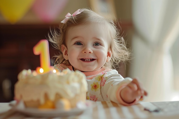 幸せな1歳の赤ちゃん 誕生日おめでとう