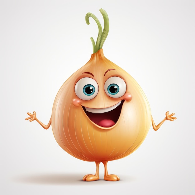 Happy Onion Cartoon Mascot