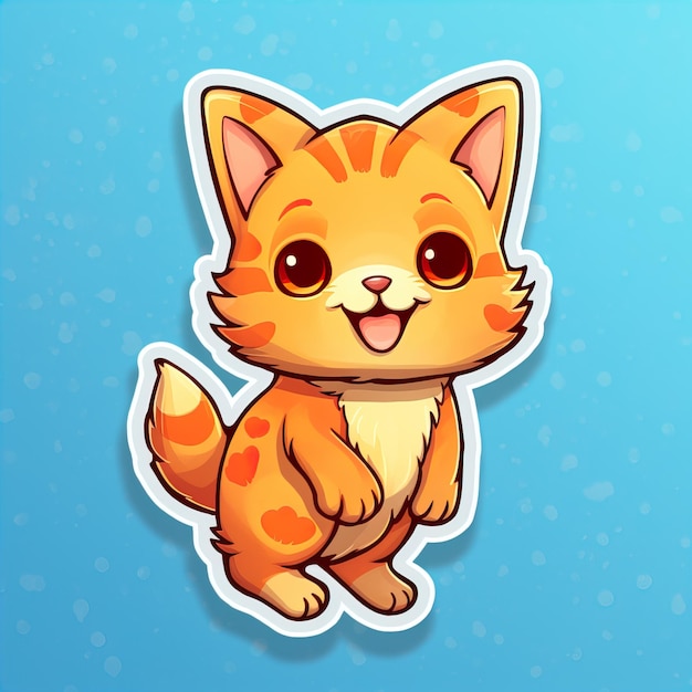 a happy orange cat sticker