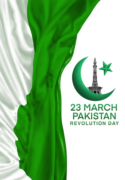 Photo happy pakistan day, pakistan flag for resolution day