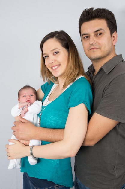 Happy parents with their first baby