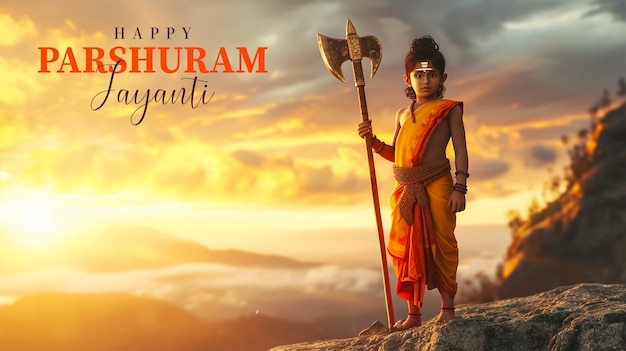 Happy Parshuram Jayanti Indian Hindu festival celebration poster design