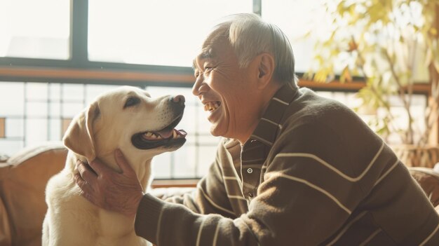 写真 お気に入りのペットと一緒に暮らす 幸せな人たち 愛と友情 プラグマ