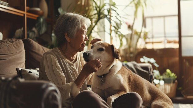 happy people at home with favorite pet love and friendship pragma