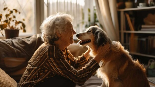 happy people at home with favorite pet love and friendship pragma