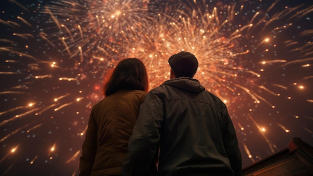 写真 空を見上げて花火を放つ人々が2024年の新年を迎える _ ガジェット通信 getnews