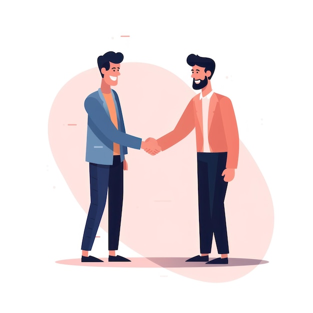 Happy People Shaking Hands and Making a Deal AI Generated