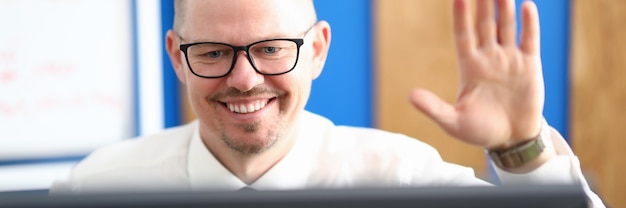 Happy person in suit