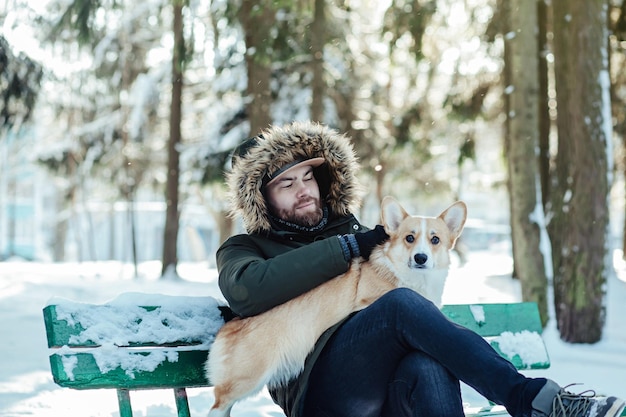 Happy pet and his owner having fun