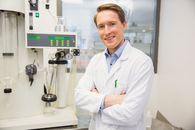 Happy pharmacist smiling at camera 