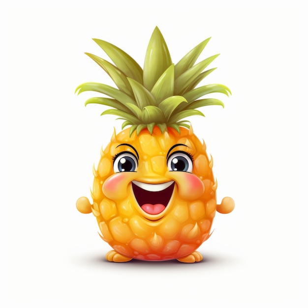 Happy Pineapple Cartoon Mascot