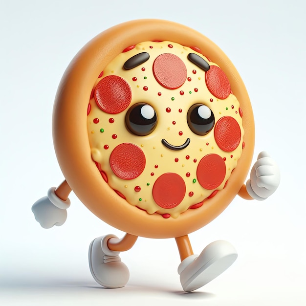 happy pizza character