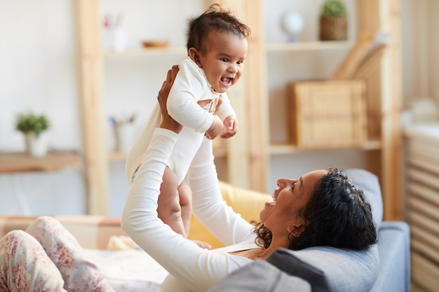 Happy playful baby