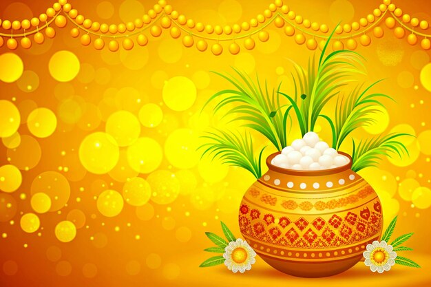 Photo happy pongal cultural indian prosperity festival
