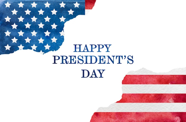 Happy Presidents Day Amerikaanse vlag tekening close-up