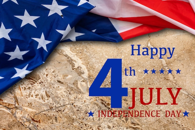 Foto banner happy presidents day con 4 luglio, bandiere americane. giorno dell'indipendenza degli stati uniti, giorno del lavoro americano, giorno della memoria, concetto di elezione degli stati uniti.