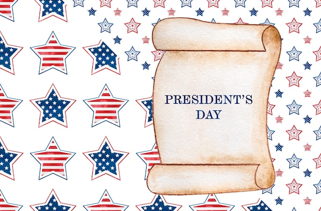 Happy Presidents' Day. Congratulatory inscription for the holiday.