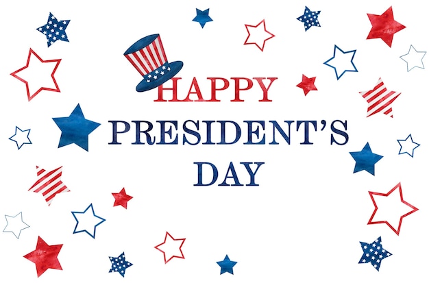 Photo happy presidents' day. congratulatory inscription for the holiday.