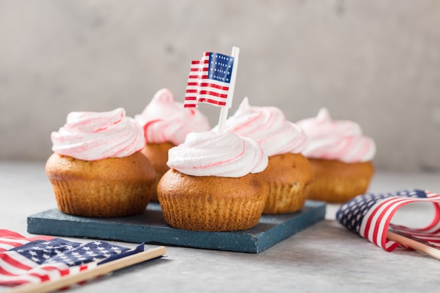 Happy Presidents day. Patriotic Baking Supply Cup Cake Holders for holiday and july 4th concepts.