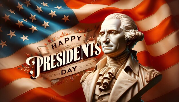 Photo happy presidents day poster illustration