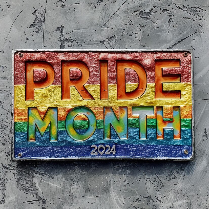 Premium Photo HAPPY PRIDE MONTH 2024 rainbow colours with texts Pride Month 2024