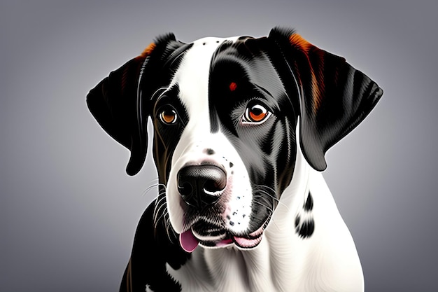 Happy puppy dog smiling on isolated background Portrait of a cute Dalmatian dog Digital art