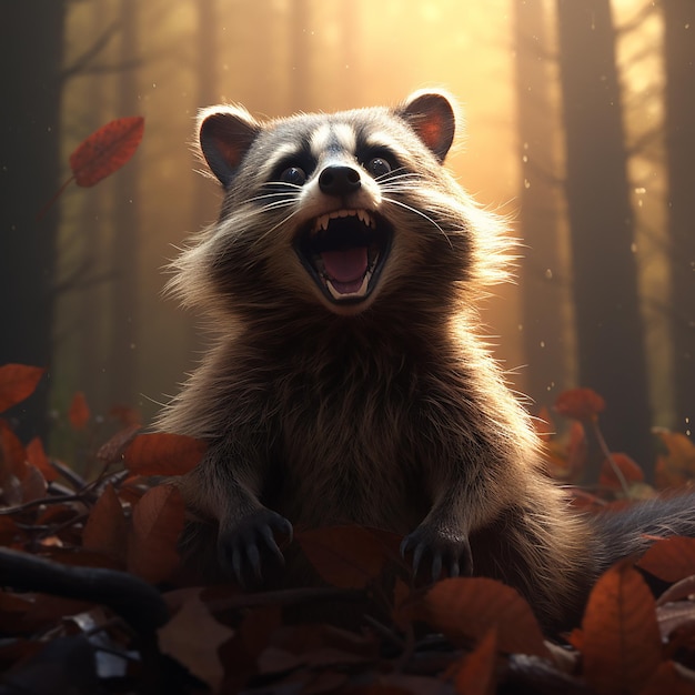 Happy racoon