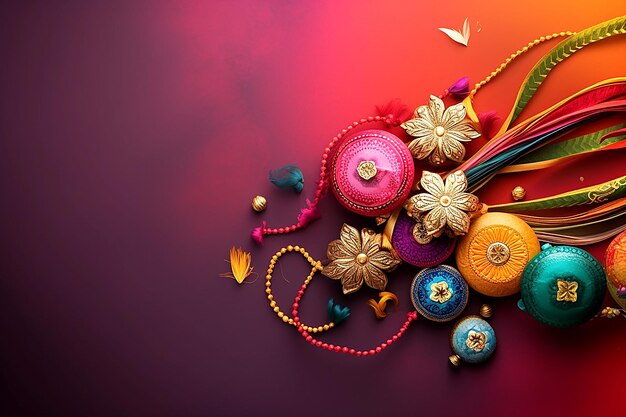 행복 raksha bandhan 축제 아름다운 민족 배너 디자인 또는 배경 생성 ai