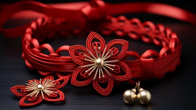 Happy raksha bandhan red background with decorative rakhi