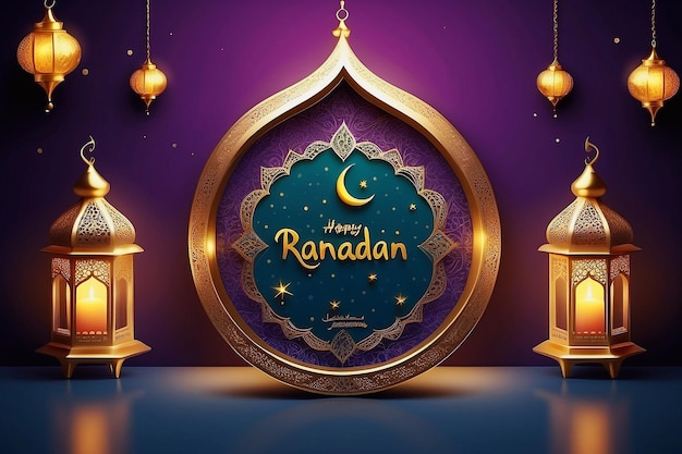 Happy Ramadan realistic Ramadan background