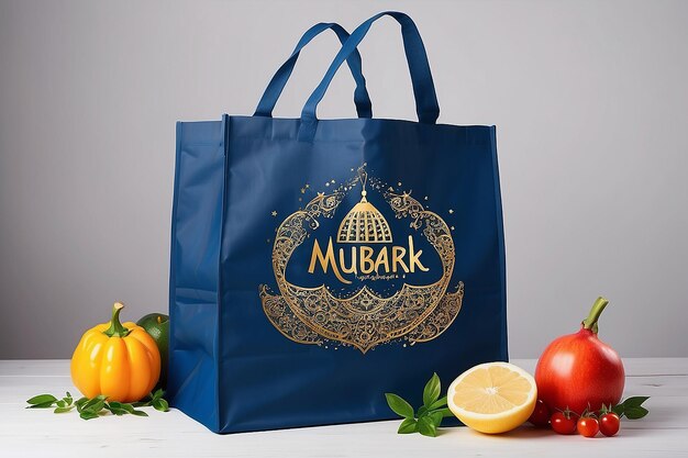 Happy Ramadan text in shoping bag