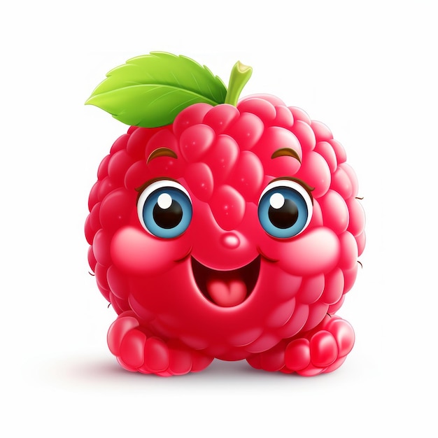 Happy Raspberry cartoon mascotte