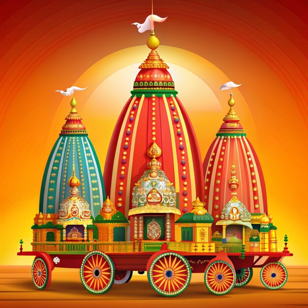 Foto felice rathayatra rathayatre desidera l'illustrazione del saluto