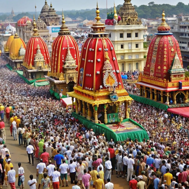 Foto felice rathayatra rathayatre desidera l'illustrazione del saluto