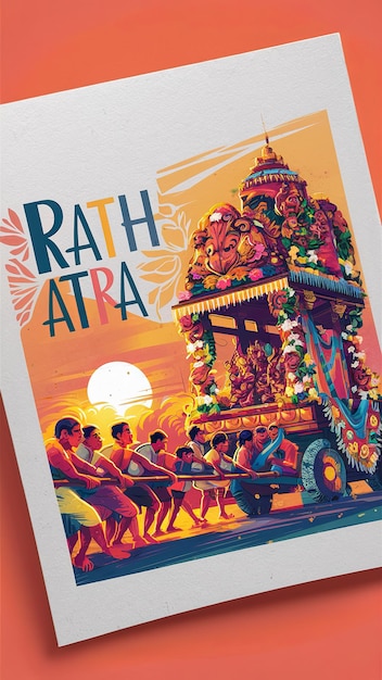 Photo happy rathayatra rathayatra wishes greeting illustration