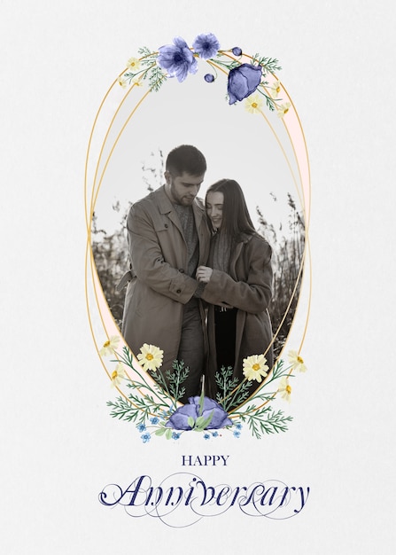 Photo happy romantic anniversary greeting