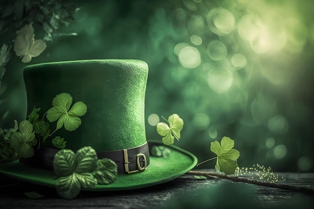 Happy Saint Patricks Day greeting card Neural network AI generated