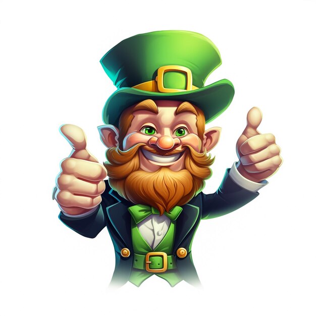 Happy Saint Patricks Day Jumping Laughing Leprechaun vector template