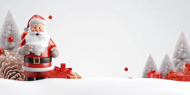 Happy Santa Claus banner AI Generated