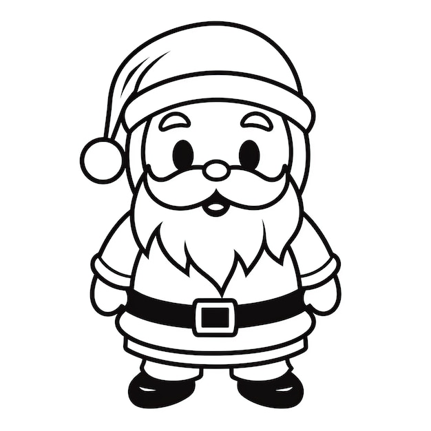 Happy Santa Claus coloring line style AI Generated