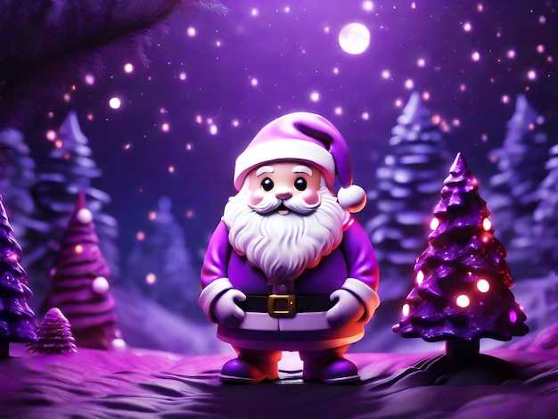 Happy Santa Claus met een kerstcadeau Winter vakantie banner Ai gegenereerde kunst